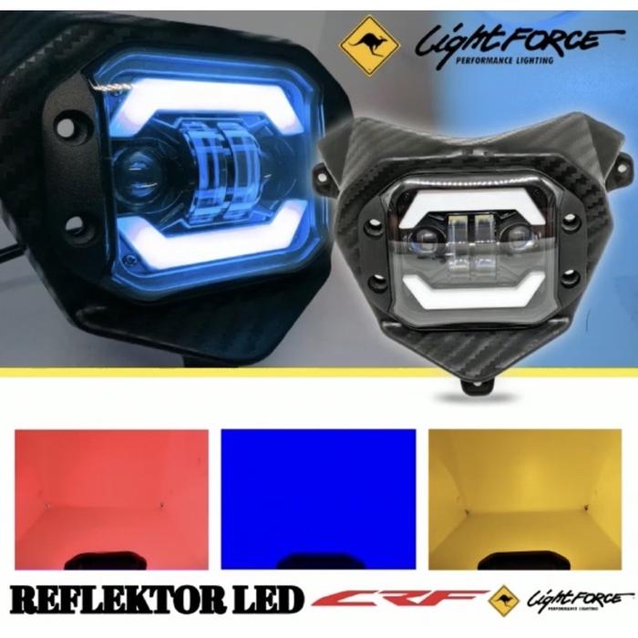 Reflektor LED carbon CRF150 KLX150 WR155 KEDOK LAMPU DEPAN CRF CARBON SET LAMPU KLX 150,WR155,CRF 15