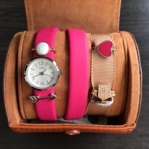 FOSSIL ES3964SET - Jam Tangan Wanita Kulit ORIGINAL - Pink