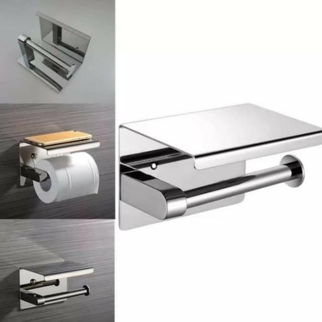 Tempat Tissue HP stainless /tissue Roll kamar mandi toilet