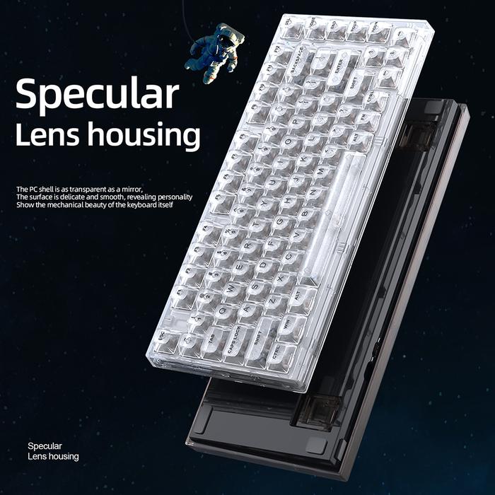 82 Keys Gamer Mechanical Keyboard Bluetooth-compatible Transparent