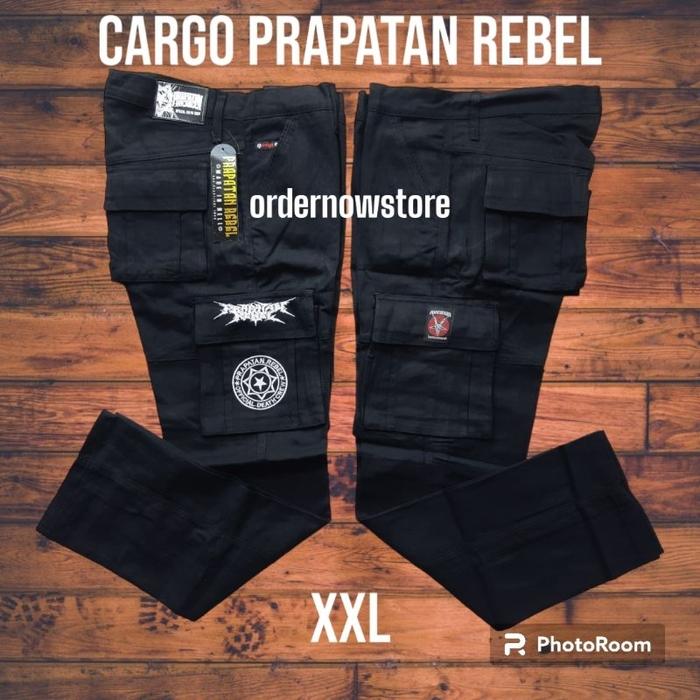 celana panjang cargo prapatan rebel bandung original bigsize.prapatan rebel official.size XXL