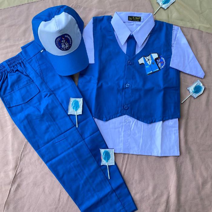 Seragam TK Nasional seragam biru putih panjang seragam sekolah seragam tk paket lengkap