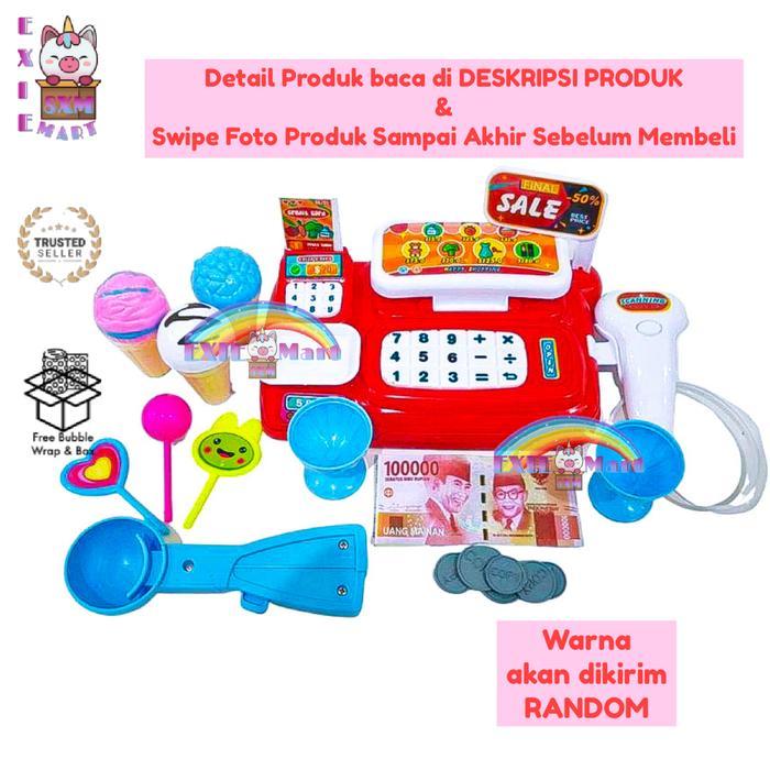 MAINAN ANAK KASIR-KASIRAN ICE CREAM - CASH REGISTER - MAINAN MESIN KASIR BATERAI - MAINAN KASIR BURG
