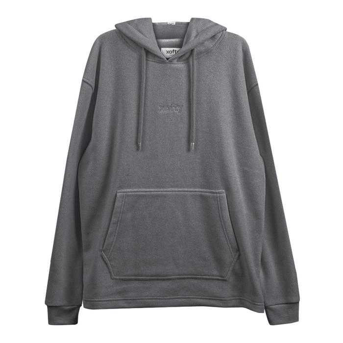 Xofty Sweater Hoodie Boxy Fit Pria Dan Wanita Valtari Grey