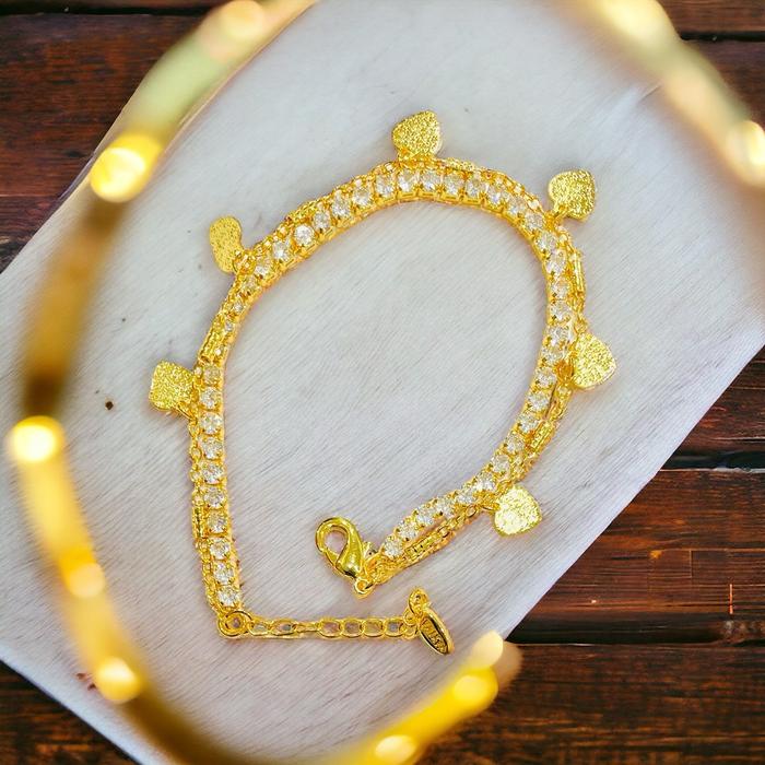Gelang dewasa 2 layer bahan koin lapis emas