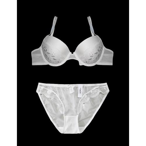 New Bra Set Renda Dan Fishnet Putih Ukuran 34B-40B