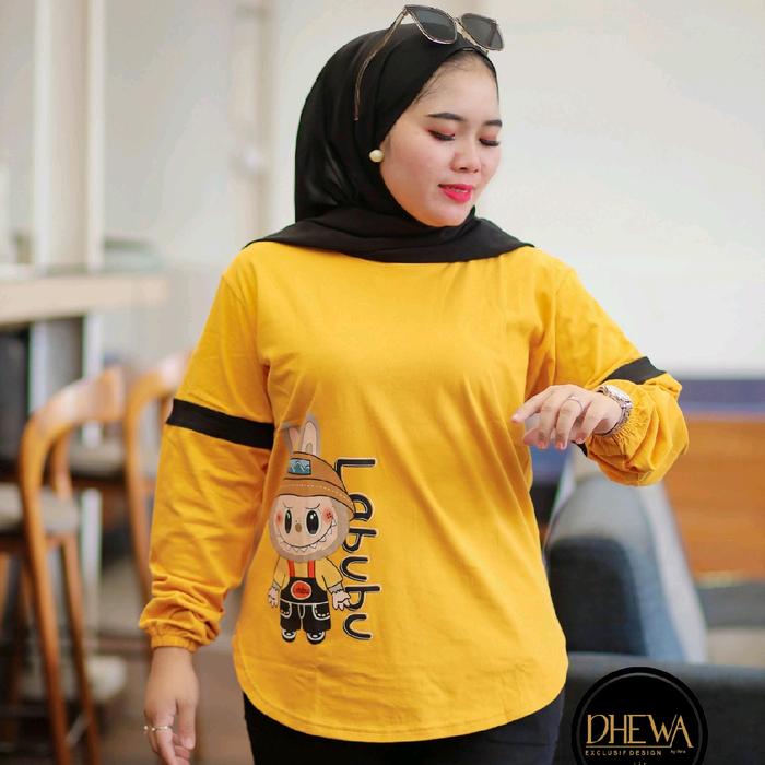 Set Baju dan Celana Wanita Labubu by Dhewa Style - Bahan Combat 20s Tahan Lama Katun Nyaman Gamis Se