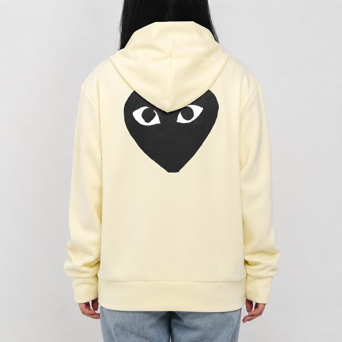 Jaket CDG PLAY BLACK HEART CREAM ZIP HOODIE 100% ORIGINAL