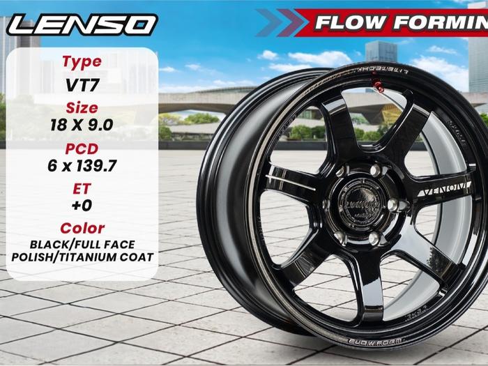 VT7 BLACK/FULL FACE POLISH VELG LENSO R18