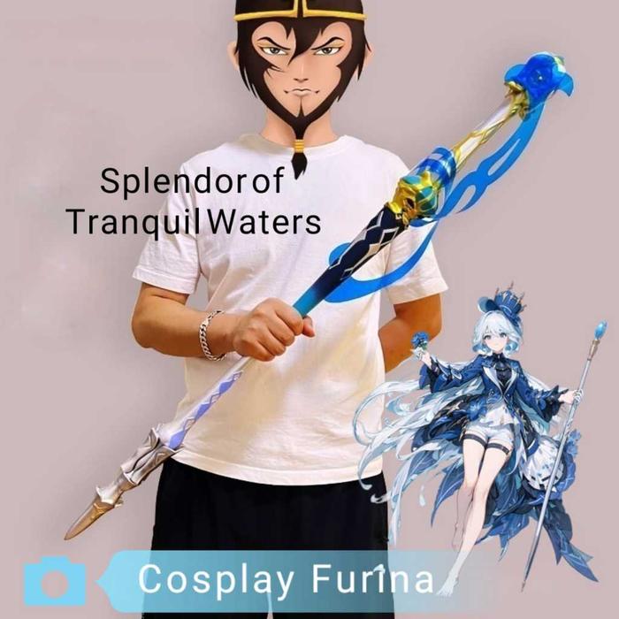 100cm PU Mainan Pedang Cosplay Genshin Impact Wolf Gravesyone Mistsplitter Tranquil Waters