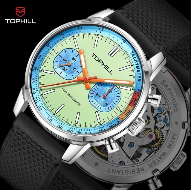 TOPHILL 1963 Panda Chronograph Sapphire Mesin Seagull ST1901