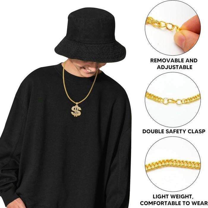 Dollar Pendant Necklace Gold Dollar Necklace Kalung Cincin Hip Hop Jumbo Kalung Dollar Emas
