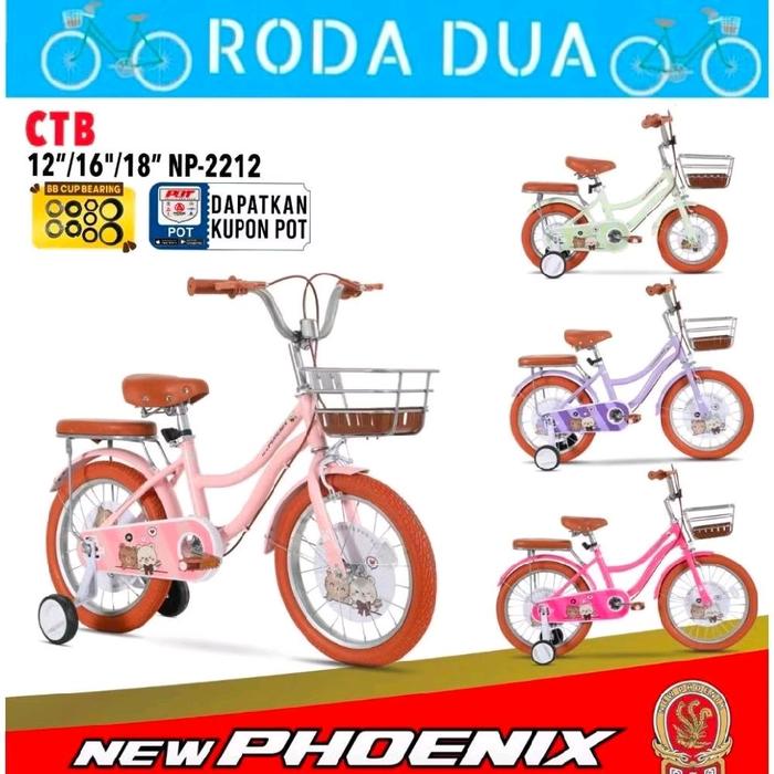SEPEDA ANAK CEWE UKURAN 18" CTB NEW PHOENIX 2212