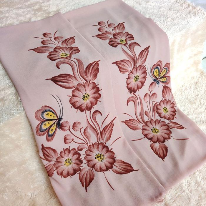 Kain lembaran kebaya lukis/kain kebaya lukis handmade/ Baju atasan Wanita