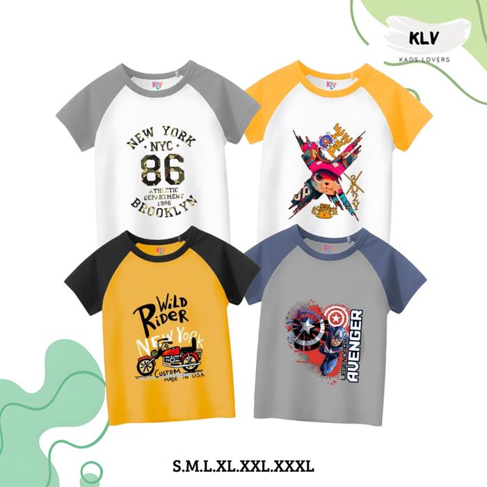 Kaos Raglan Anak Original Distro 30s Sablon