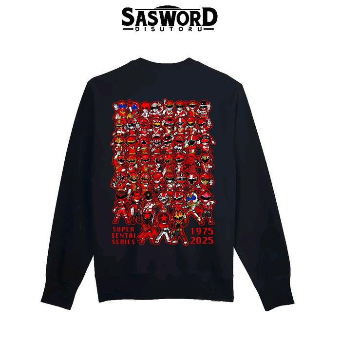 Sweater / Crewneck All Chibi Red Super Sentai / Power Rangers
