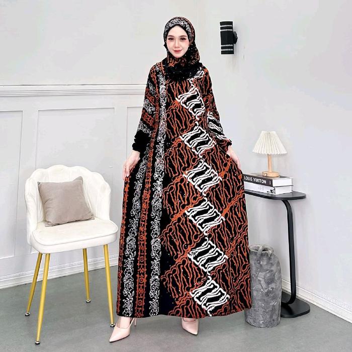 Gamis Batik Cap Cantik Asli Pasar Klewer Solo