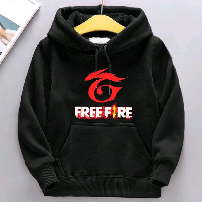 Switer Hoodie Unisex Fleece Bahan Tebal Dan Lembut Untuk Usia 2-13 Tahun Desain Gambar Game FF Maste