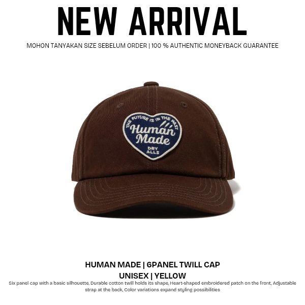 Human Made Topi Twill 6 Panel Unisex dengan Patch Hati Original 100%