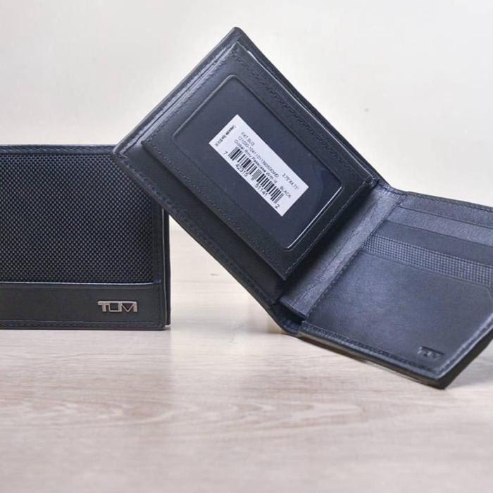 BNIB TUMI Global Removable Passcase With ID Black Wallet Men (sz : 11,5x9,5x1 cm)