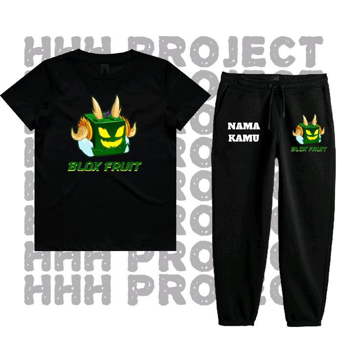 Baju Kaos Setelan Anak BLOX FRUIT DRAGON ROBLOX Best seller high quality Bisa COD FREE NAMA- Fashion