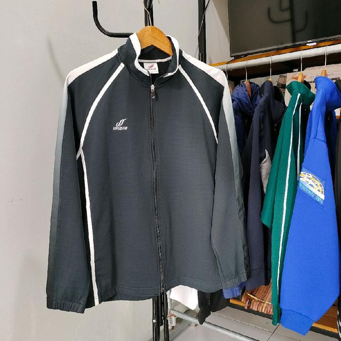 Jaket Tracktop Mizuno Superstar Hitam List Gradasi Original
