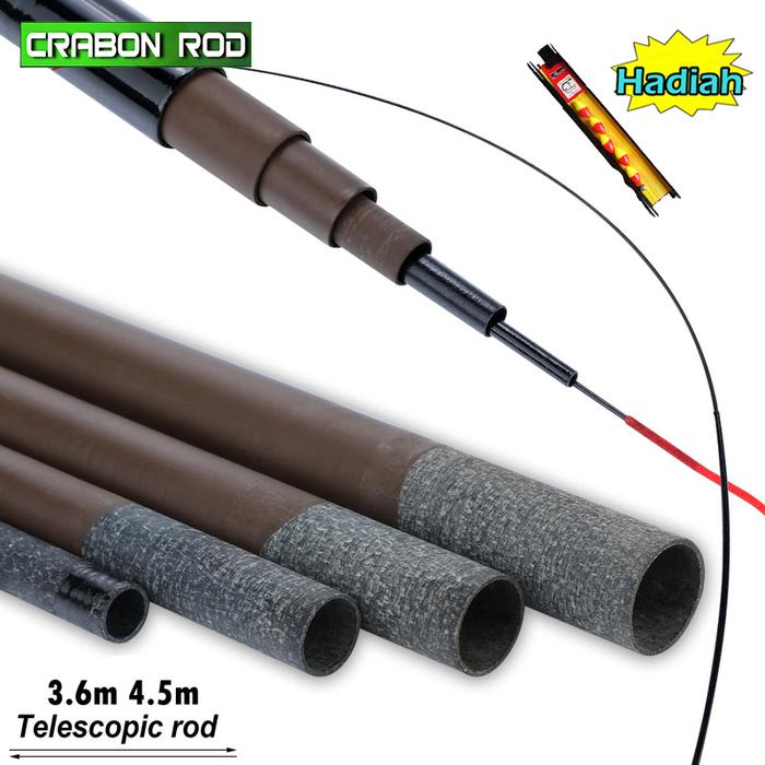 Sougayilang joran pancing 3.6m/3.5m 7/8 sections Pancing teleskopik joran pancing carbon pancing teg