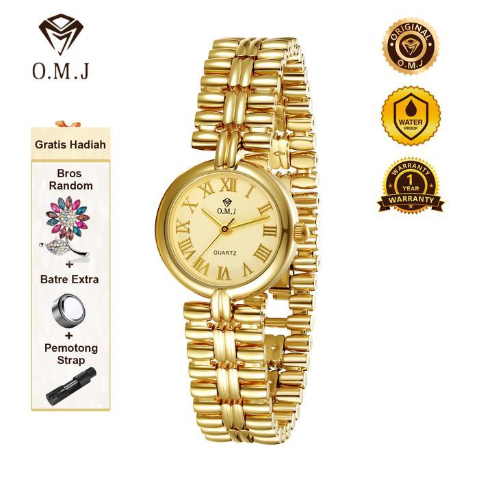 O.M.J G083 Jam Tangan Wanita Elegan Mewah Original Baja Anti Karat Strap Asli Seri Water Resistant W