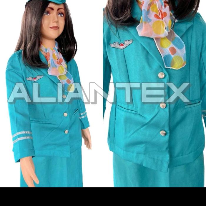baju pramugari hijab rok baju karnaval baju profesi anak - tosca, S