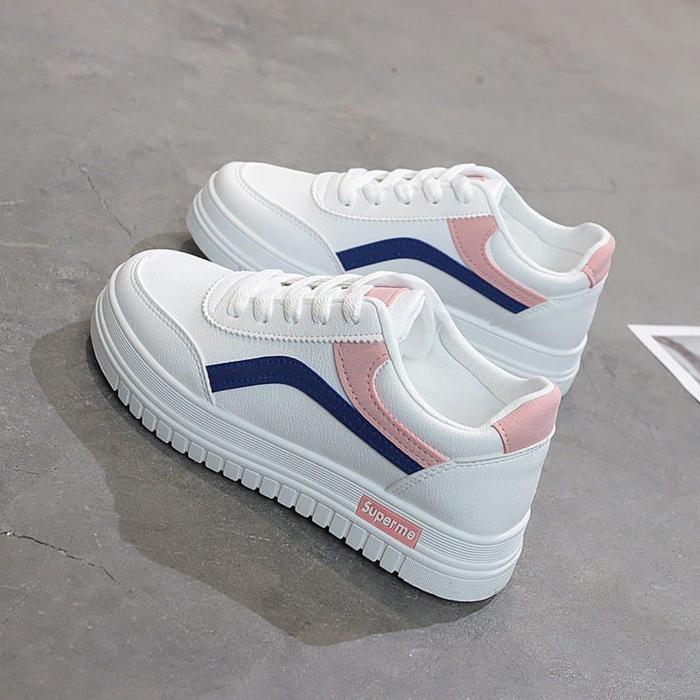 Sepatu Anak Supreme - Sepatu Kasual Putih dengan Desain Warna Biru dan Pink untuk Anak-anak Shoes Se
