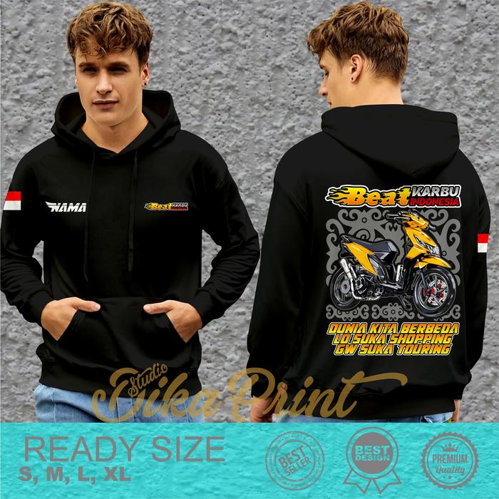 Jaket Hoodie Modifications Motor Beat Karbu Indonesia Bahan Nyaman Dan Adem