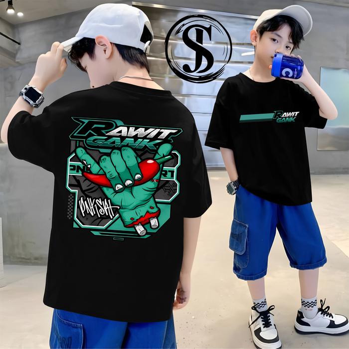Kaos ANAK Distro Rawit Gank Unisex - Baju Cabai Racing - Kaos Cabai Rawit - Kaos Petani Muda