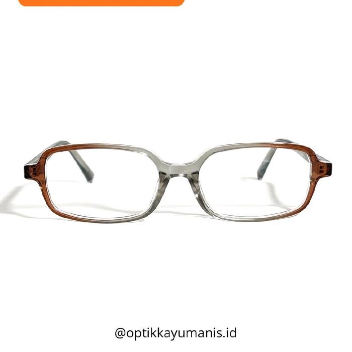 Optik Kayumanis Kacamata Optik Kayumanis dengan Bingkai Warna Coklat dan Abu-abu untuk Keseharian An