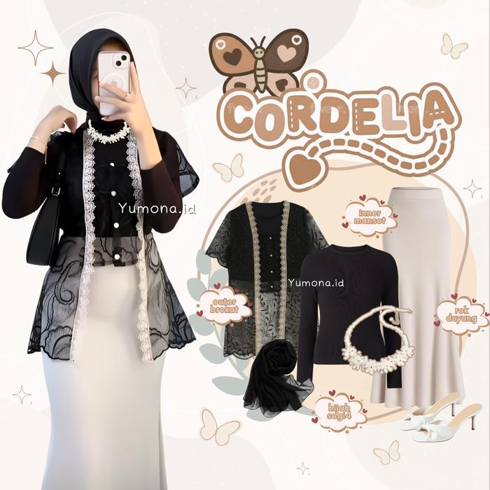 Cordelia One Set Brukat | Kebaya Kondangan Korea Style Simple Elegan | Outfit Lebaran 2026 - Z123 1 