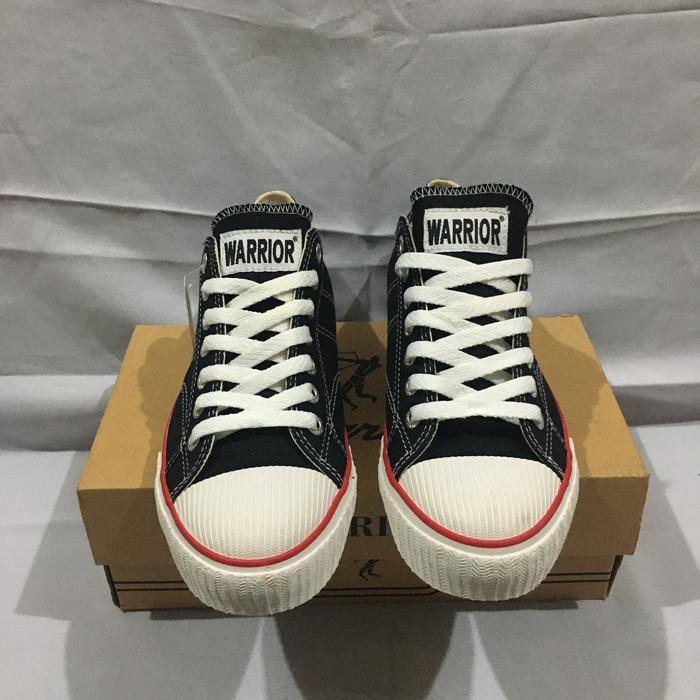 Sepatu Sekolah Warrior Classic Low Hitam Putih Pasti Ori