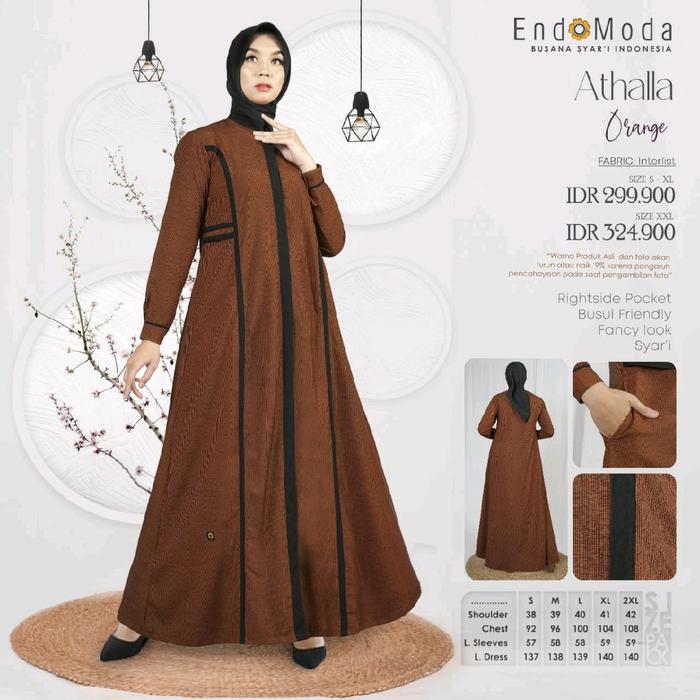 ENDOMODA DRESS ATHALLA GAMIS MUSLIMAH CASUAL TERLARIS ORIGINAL