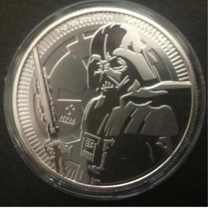 2019 $2 1oz Niue New Zealand Mint Star Wars Darth Vader Light Saber KOIN PERAK