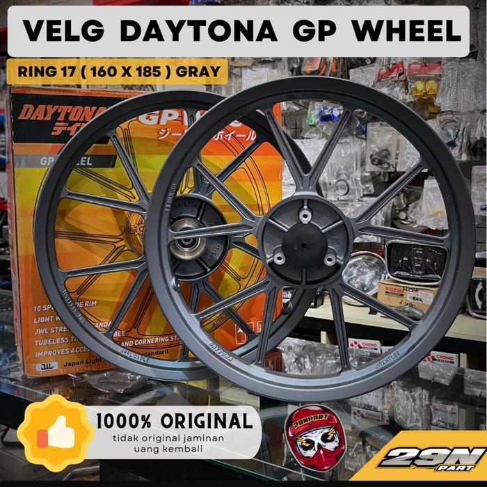 Velg DAYTONA ORIGINAL GP WHEEL Grey 160 185 Ring 17 Cakram Tromol Yamaha Honda Suzuki Rx King F1ZR J