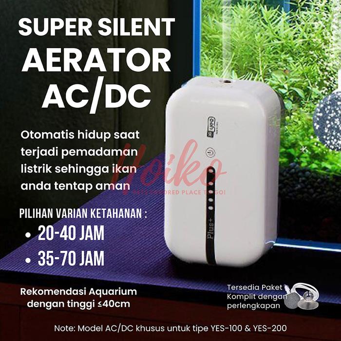 Aquarium Silent Aerator Air Pump AC DC USB Portable Airator 1 2 Lubang Cas Baterai Pompa Gelembung U