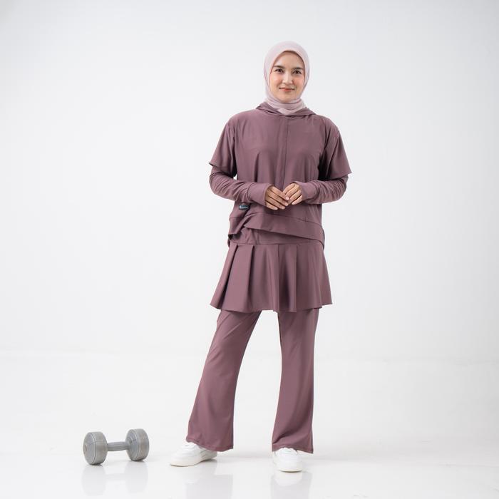 Azkadiena Setelan Olahraga Kanaya Set Baju Olahraga Celana Rok Muslimah Sport Pakaian Sporty Setcel 