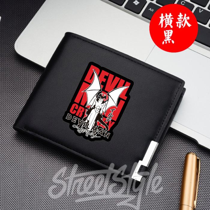 Dompet Lipat DEVILMAN CRYBABY Dompet Kulit Letter Wallet ANIME Hitam Kartu