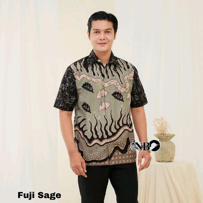 denim Baju Hem Batik Pria Dewasa Lengan Pendek Katun Premium Nyaman - Kain Lembut kemeja Atasan pria