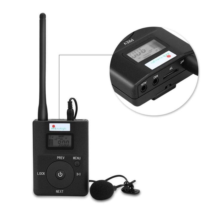 MIC FM WIRELESS LONG RANGE FOR TOUR GUIDE SYSTEM - MIC PORTABLE DENGAR DI RADIO FM JARAK JAUH
