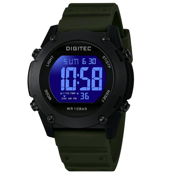DIGITEC Jam Tangan Pria Digital Tali Karet WR10BAR COD Free Box Model Terbaru