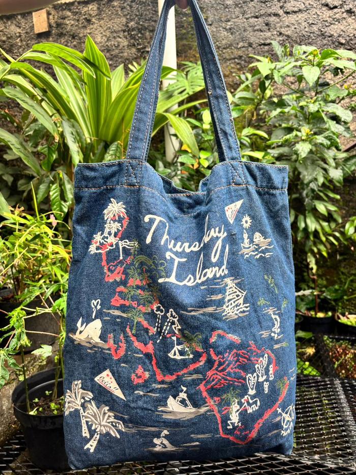 Totebag Denim | Tote Bag Unisex Denim | Tote Thursday Island | Tas Tote Besar Denim