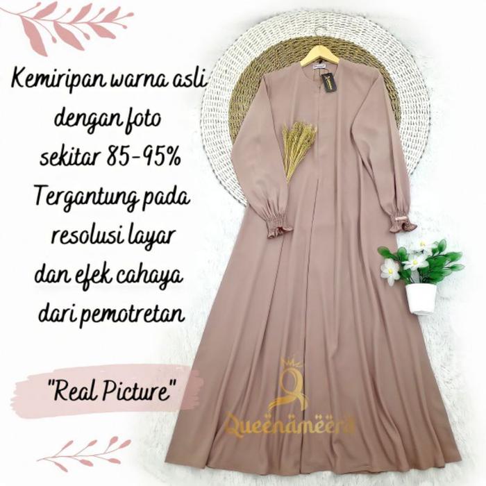 Abaya Queen Terbaru Set Hijab Segi Empat Syar'I 130×130 Bahan Wolfis Luxury Grade A \ Gamis Syar'I \