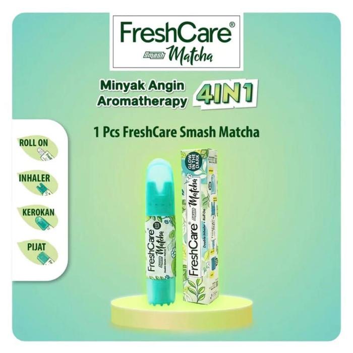 New FreshCare 1 BOX isi 12pcs- Matcha 4 in 1 Double Inhaler + Roll On