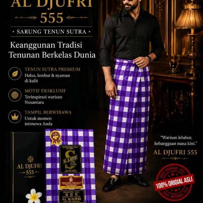 SARUNG AL DJUFRIE SUTERA 555 MOTYF KDT KBS KDM