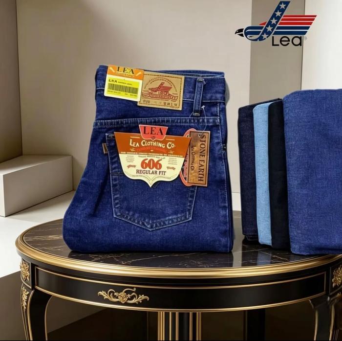 celana panjang jeans reguler lea606 blue stone, celana panjang lea606, celana panjang jeans bandung 