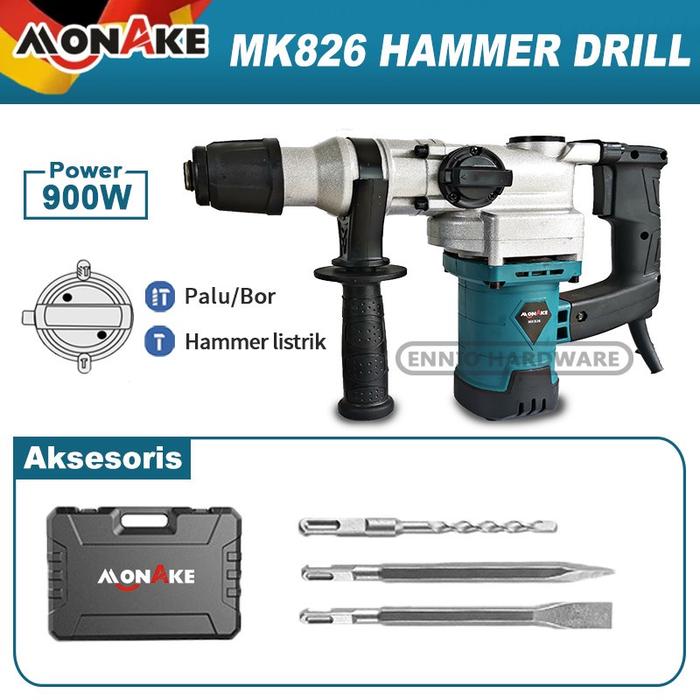 MONAKE Rotary Hammer Drill Mesin Bor Beton Listrik Electric Hammer / YONGKANG